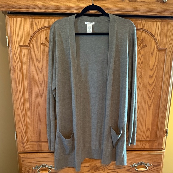 Matty M Sweaters - Matty M Women's Open Front Charcoal Cardigan